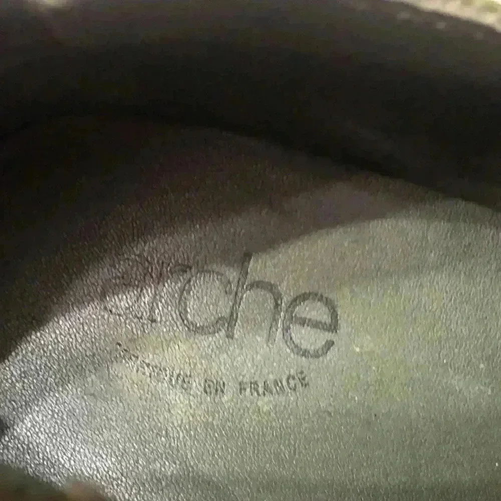 Arche Dark Green Suede Wedge Shoes